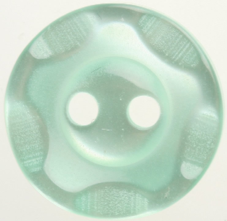 Wavy Edge Light Green Button 14mm